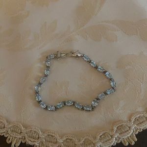 7 in silver aquamarine bracelet